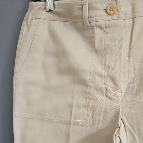 #130 NWOT Briggs New York Cream Cargo Pants Sz 8 Waist 16 - Picture 3 of 6